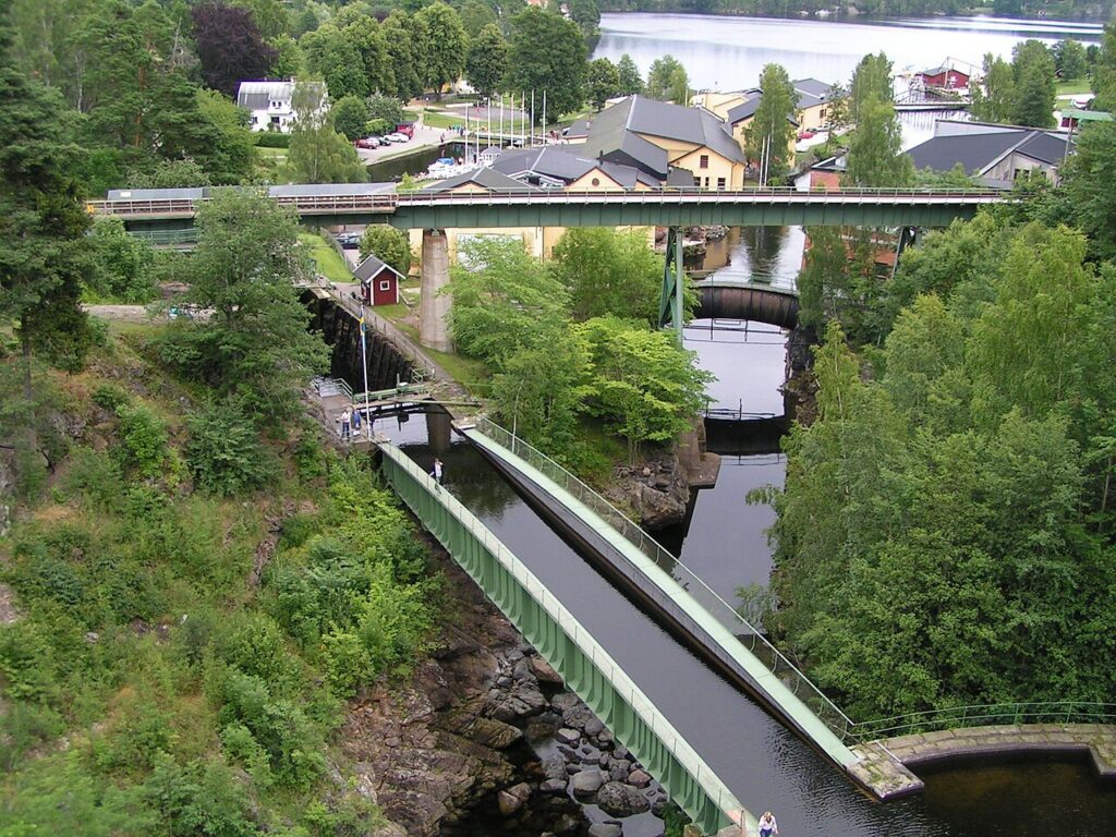 Trollhättan Dalsland canal waterway manmade sweden lake nature boat trip tour