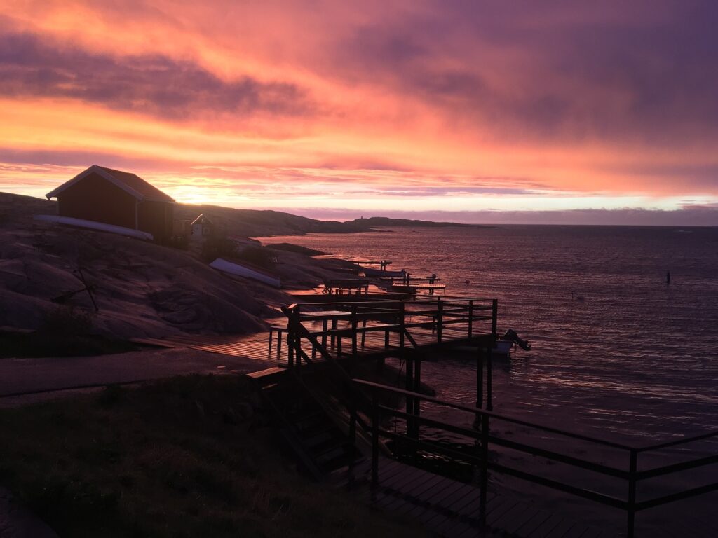 smögen smogen fishing village west coast bohuslan sweden sunrise